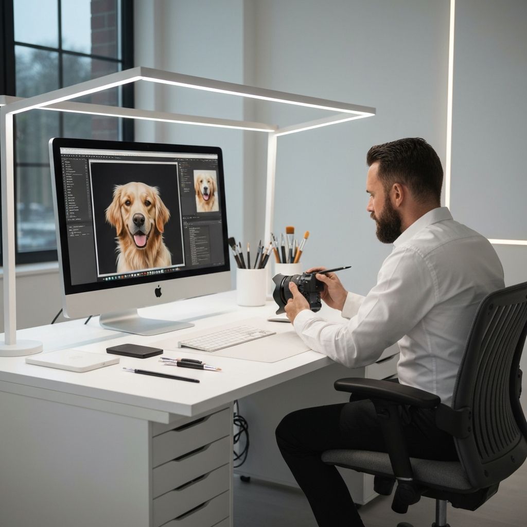 Custom pet portrait creation process