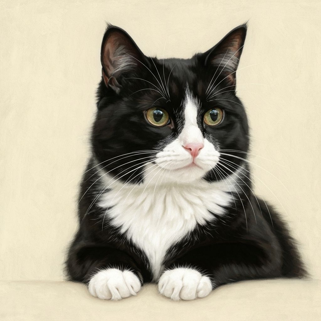 Tuxedo cat portrait